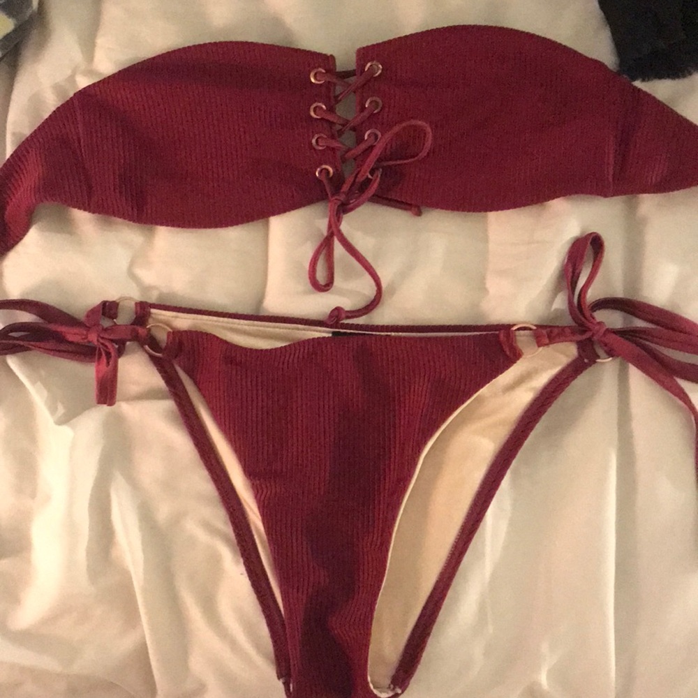 Burgundy bikini
